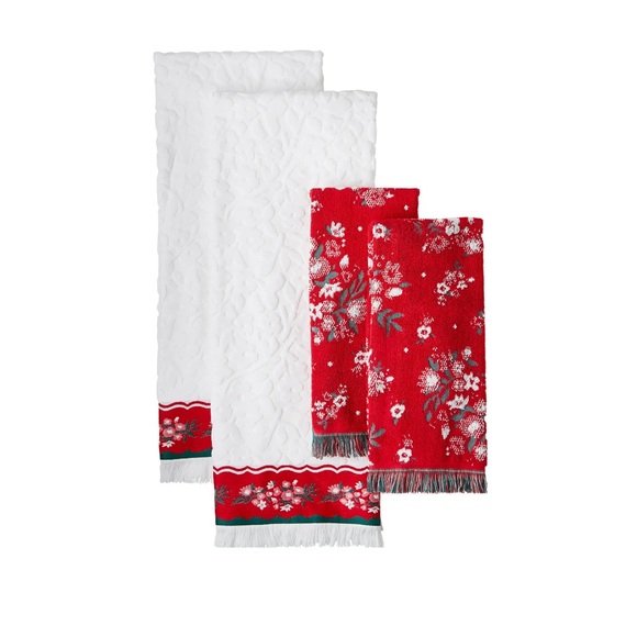 The Pioneer Woman Ditsy Dot 4-Piece Bath & Hand Towel Set NEW - Picture 2 of 9